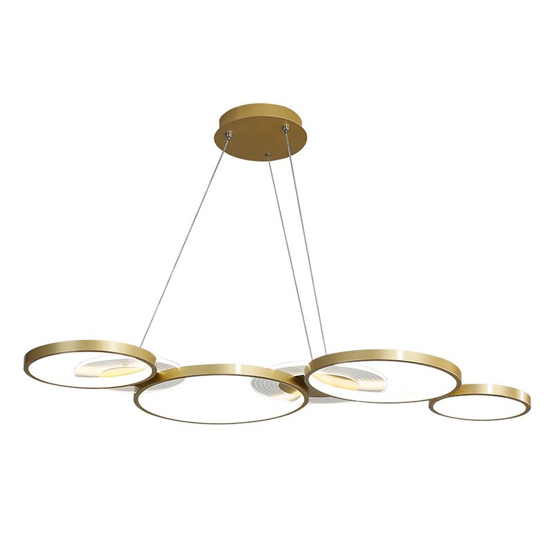 Wrought Iron LED Hanging Lamp in Modern Creative Style Acrylic Linear Pendant Light for Interior Spaces