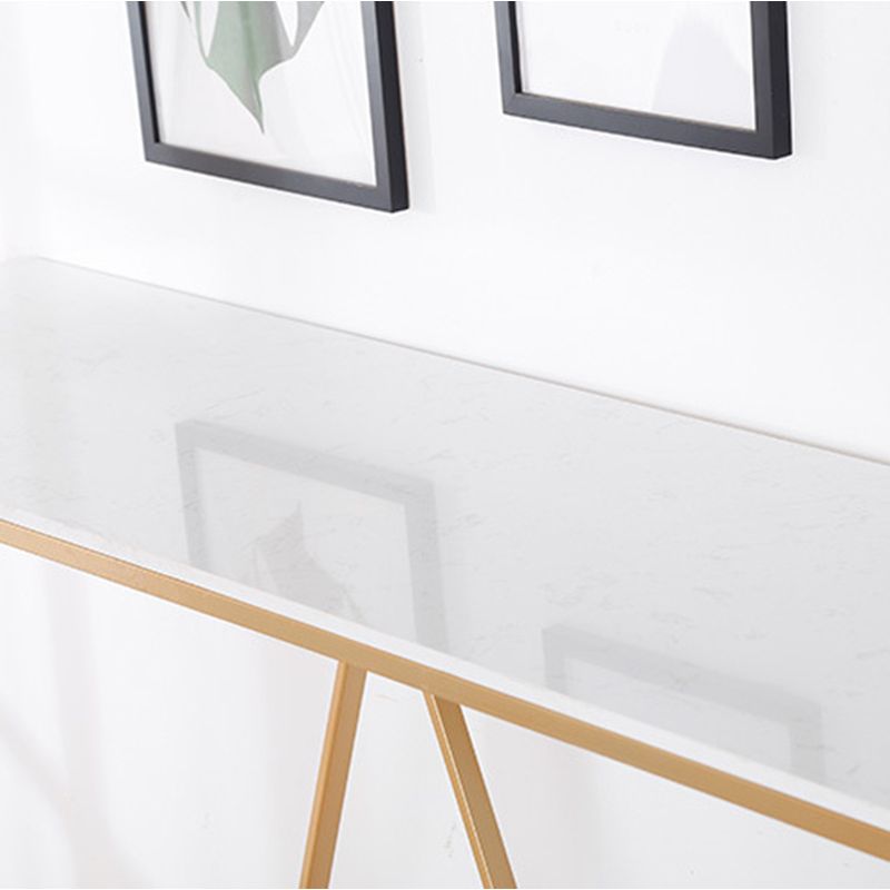 Glam Bar Height Table Faux Marble Top Bistro Bar Table with Gold Base