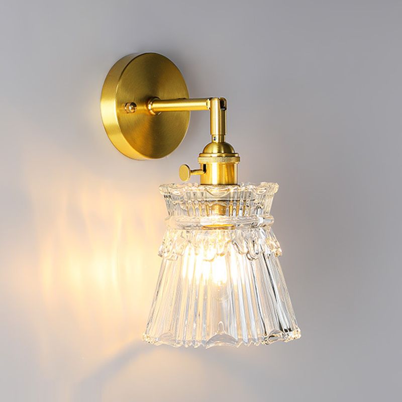 Flared Wall Sconce Lighting Industrial Style Glass 1 Light Wall Mounted Light