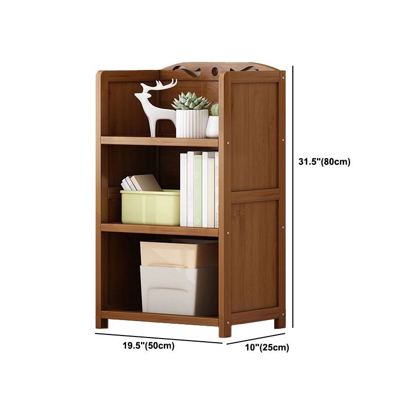 Contemporary Floor Closed Back Bookshelf Bamboo Home Shelf Bookcase