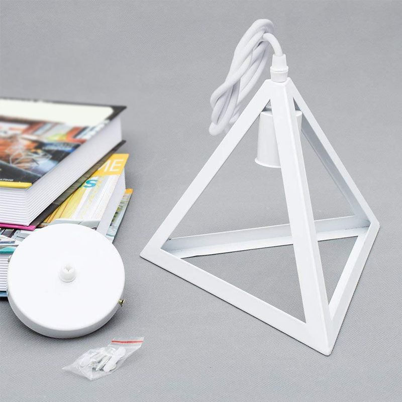 Modern Triangle Hanging Ceiling Light Metal 1 Light Pendant