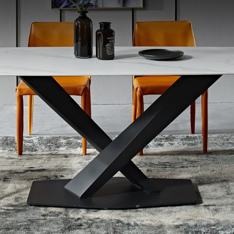 Dining Room Sets Contemporary with Sintered Stone Dining Table and Cushion Chairs