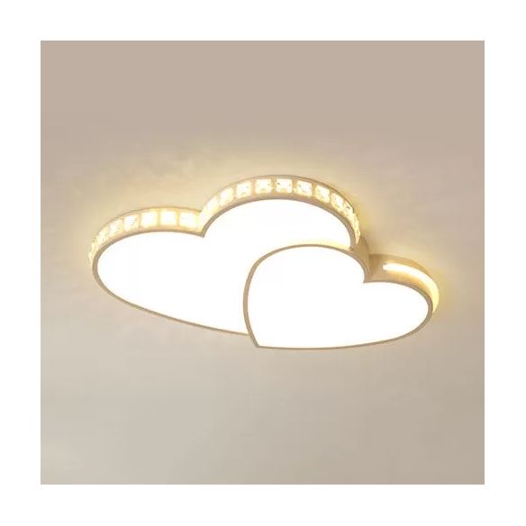 Loving Heart Massimale Monte Light con Crystal Deco Acrylic LED Modernst Massimale Fixture in White for Child Bedroom