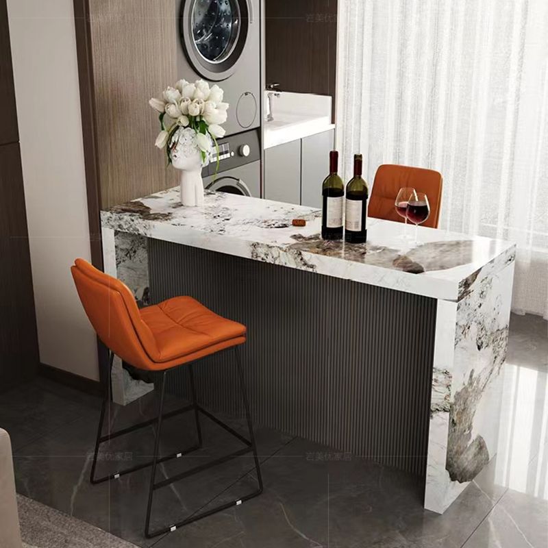 Modern Rectangle Stone Bar Dining Table Table for Living Room