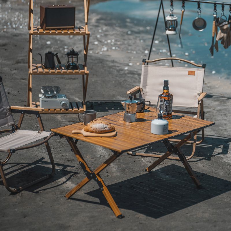 Modern Foldable Camping Table Set 1/3 Pieces Metal Dining Table Set for Outside