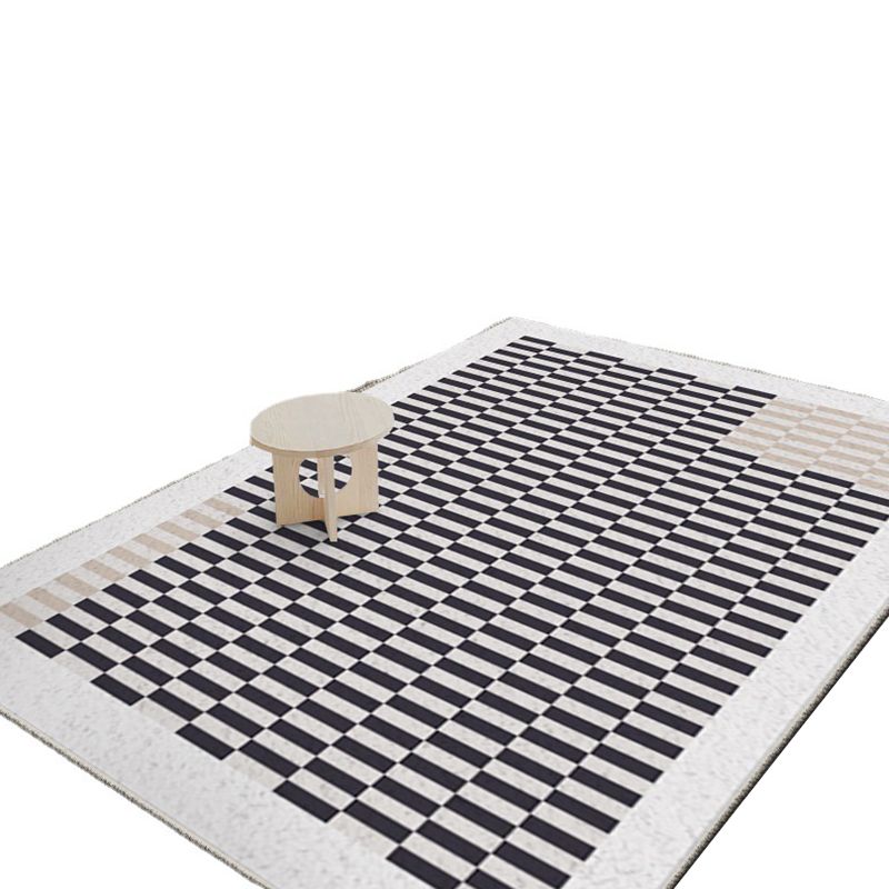 Beige Casual Rug Polyester Line Area Rug Stain Resistant Rug for Living Room