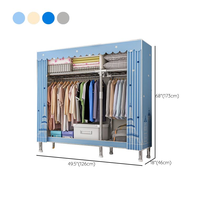 Steel Wardrobe Armoire with Legs Modern Wardrobe Cabinet for Home