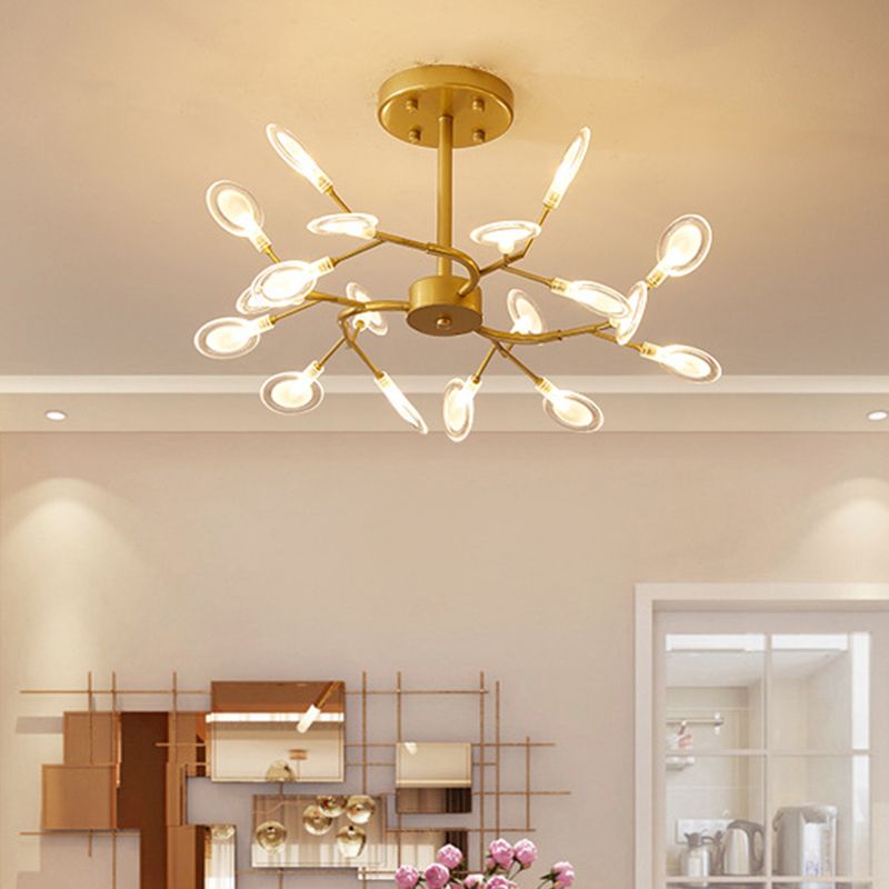 Metal Swirling Branch Chandelier Pendant Light Simplistic LED Hanging Light for Dining Room