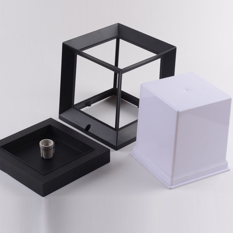 Rectangle Shape Pillar Lamp Metal Waterproof Outdoor Light for Garden