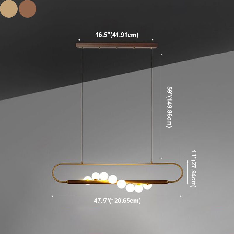 Luces de isla esféricas de estilo creativo moderno luces colgantes de madera