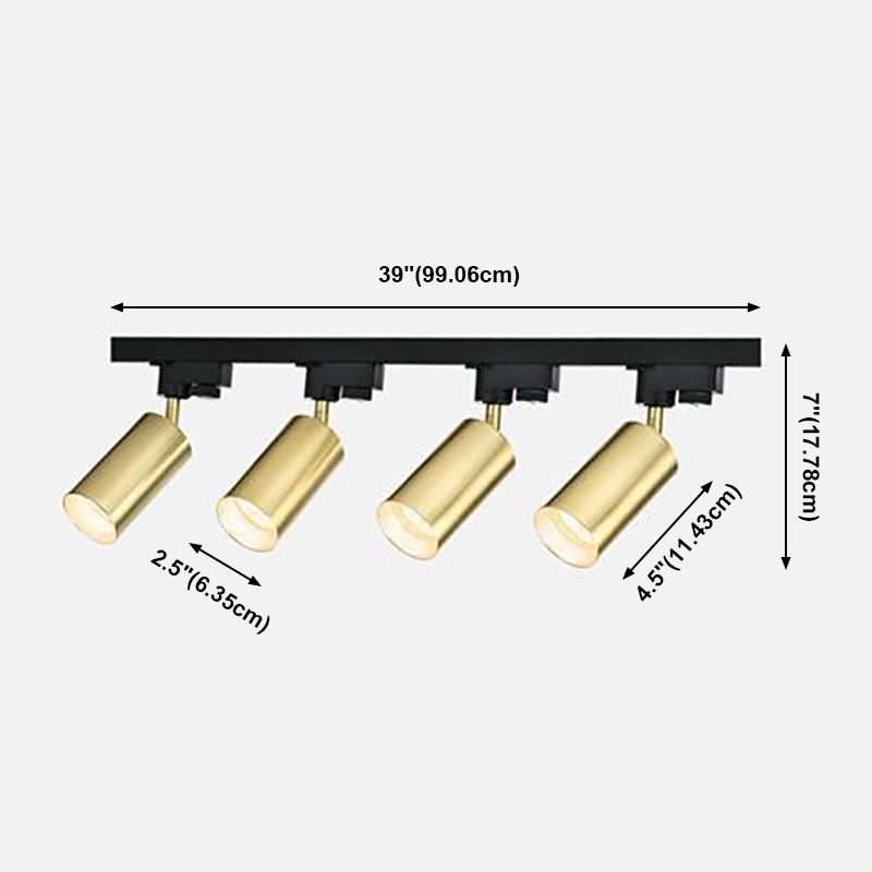 Modern Cilindrico Massimale Monte Light Fixture Metallo Flush Montaggio Light Fixture in Gold