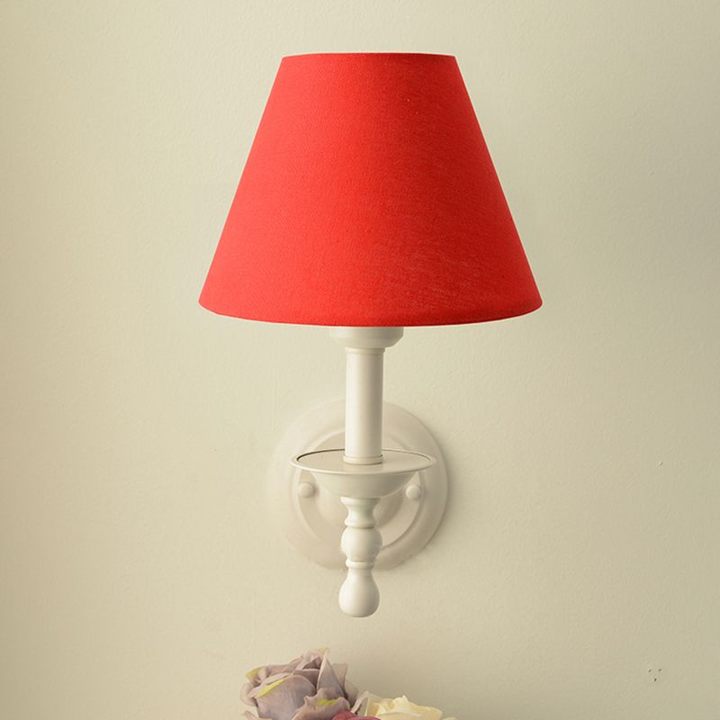 Macaron Wall Mount Light 1-Light Wall Light with Fabric Shade for Living Room
