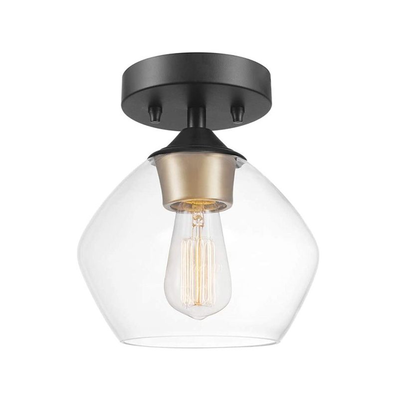 Modern Ceiling Light Minimalist Glass Flush Mount Light Fixture for Bedroom