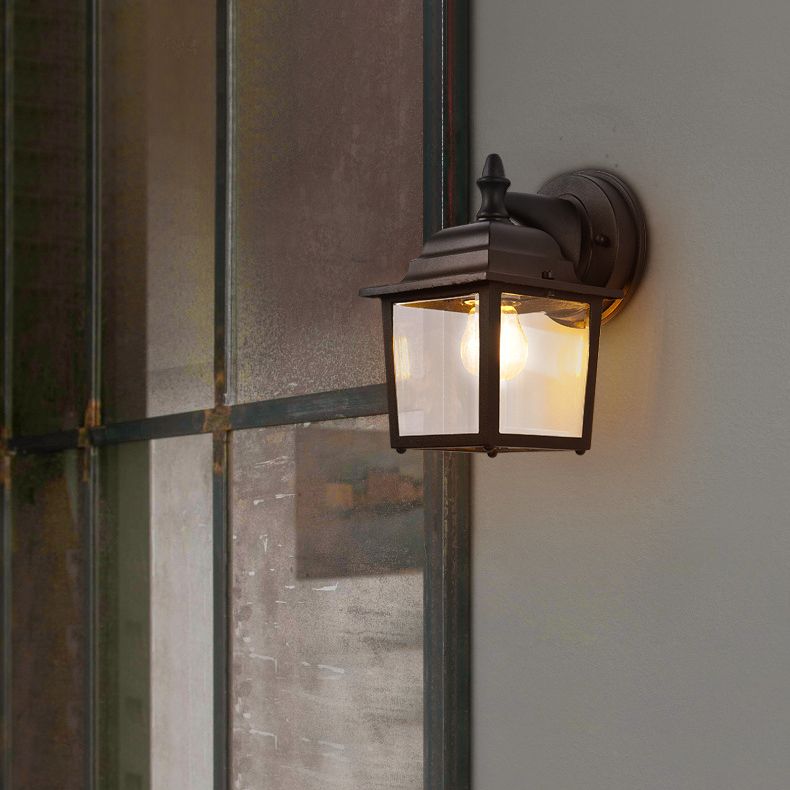 Illuminazione da parete in metallo geometrico stile industriale 1 lampada montata a parete leggera in nero