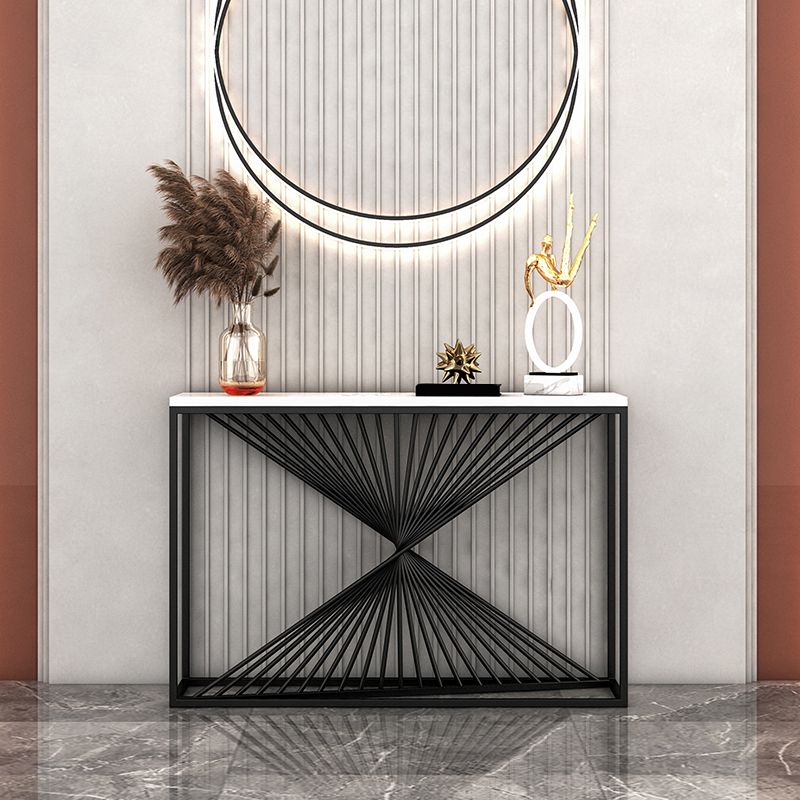 Contemporary Iron Console Table Rectangle Frame Stain Resistant Console Sofa Table