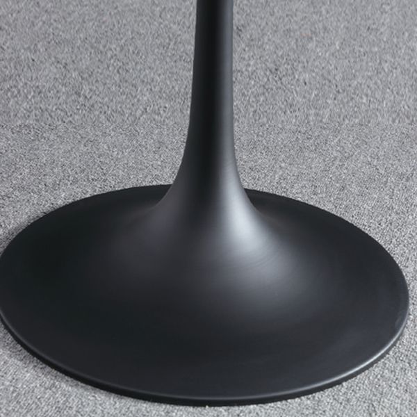 Contemporary Style Sintered Stone Dining Table Metallic Tulip Base Round Table for Home