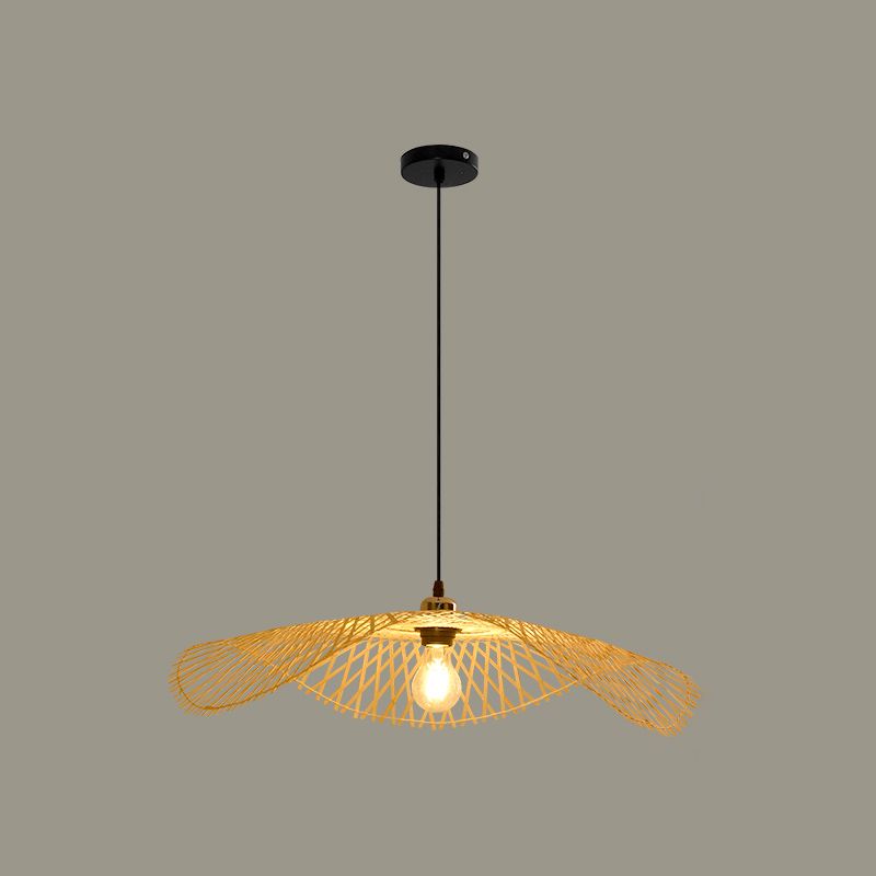 Twist Suspension Pendellicht Light Asia Bambus Restaurant Hanging Deckenleuchte in Beige