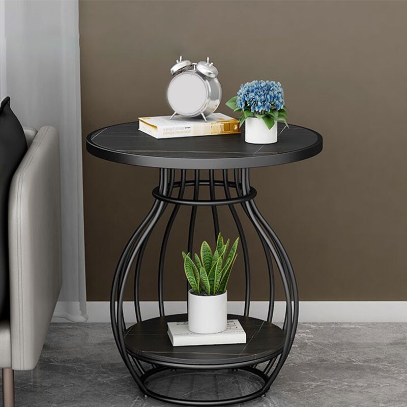 Modern Luxurious Metal Side Table Round Frame Sofa Side Accent Table