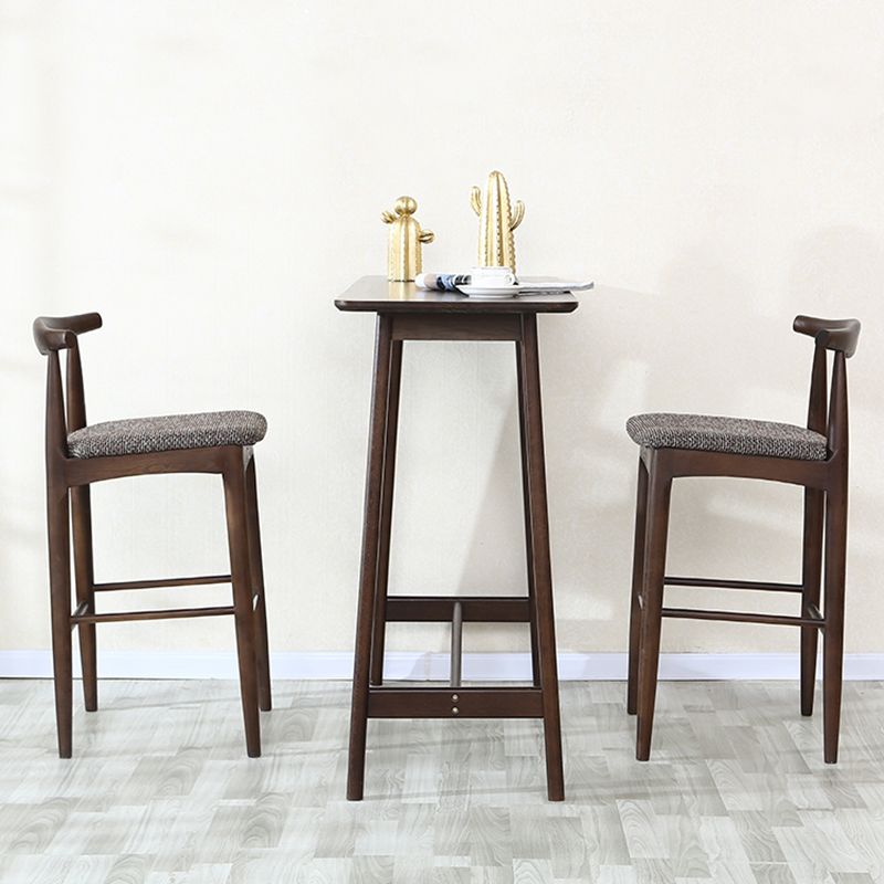 Modern Solid Wood Bistro Accent Dining Table Rectangle Indoor Patio Bar Table