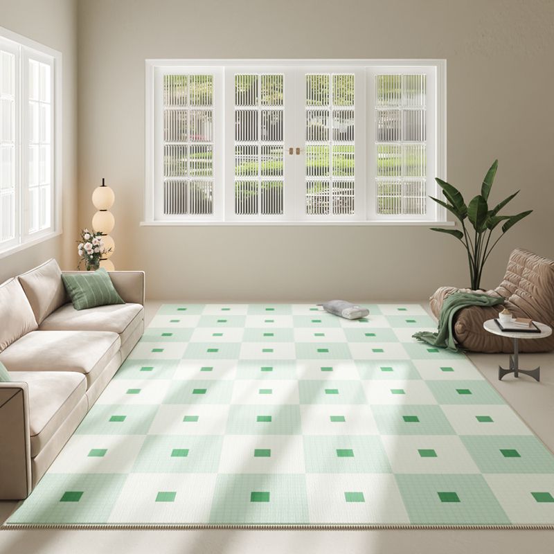 Green Modern Carpet Graphic Polyester Area Carpet Tear Resistant Carpet for Home Decor