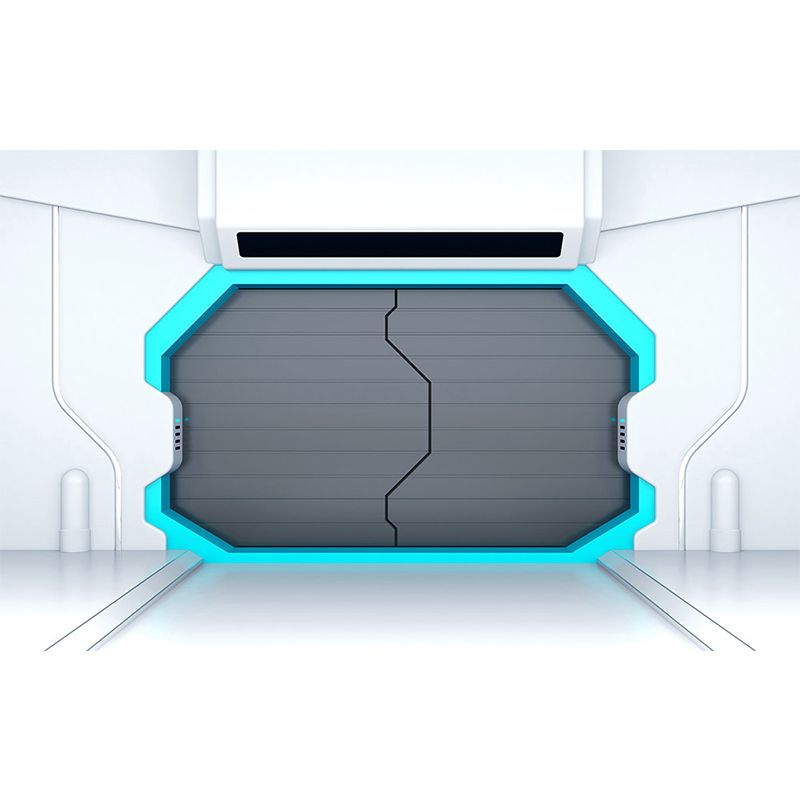 Door of Spaceship Mural Decal Science Fiction Stain Resistant Bedroom Wall Covering, Customized