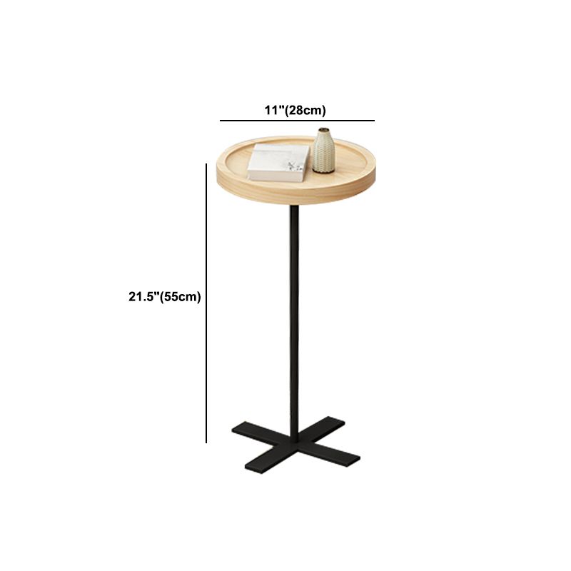 21.65" Tall Contemporary Style Side End Table Pedestal Round Sofa Side Accent Table