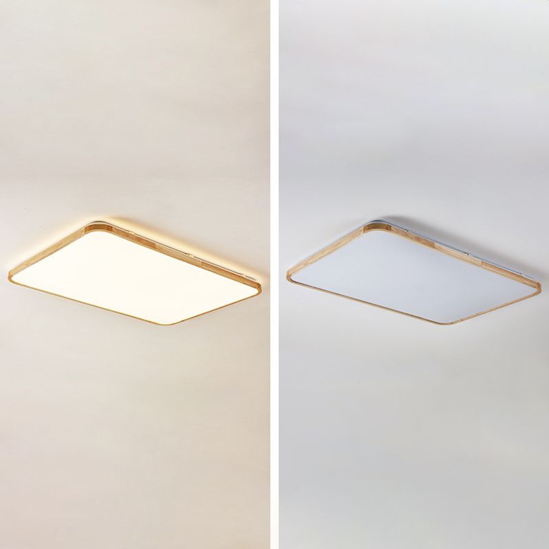 Modern Style Geometrische Bündige Deckenbefestigung 1-Light Holz Flush Ceiling Light