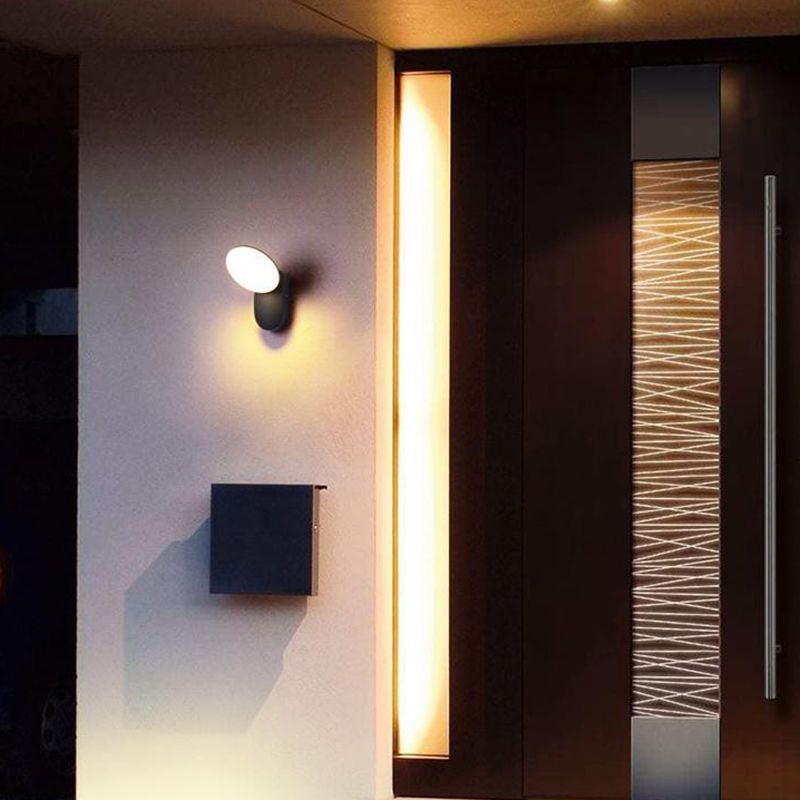 Geometric Shape Wall Lamp Modern Style Metal 1 Light Wall Light in White/Black