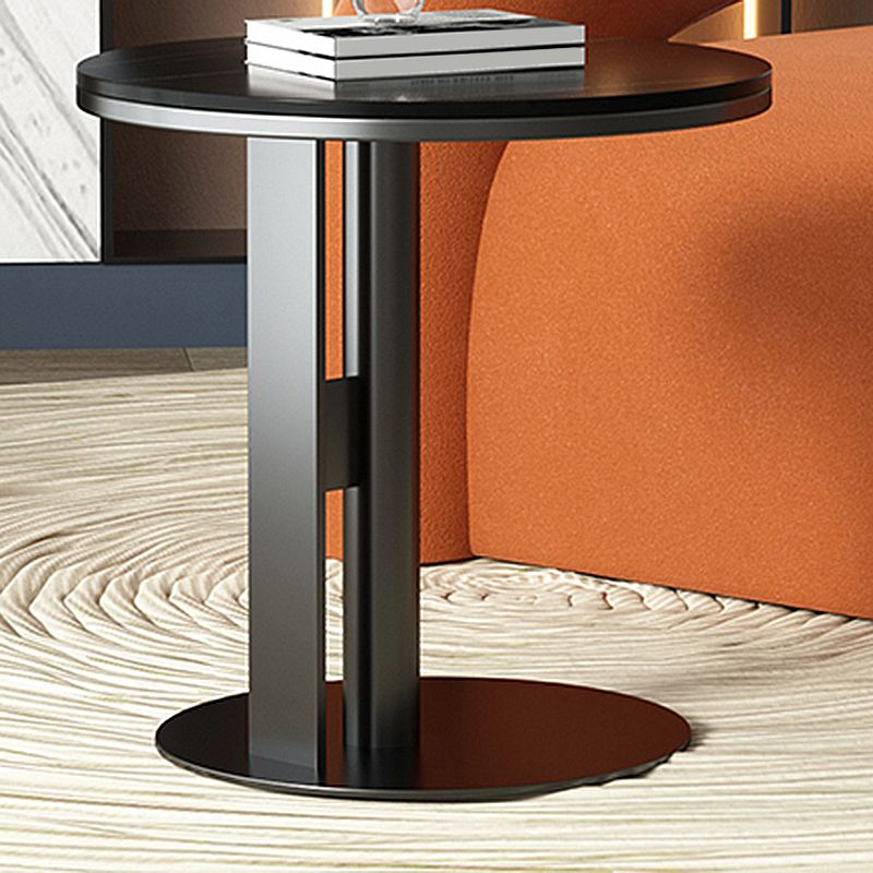 Minimalist Slate Side End Table Pedestal Side End Table for Living Room