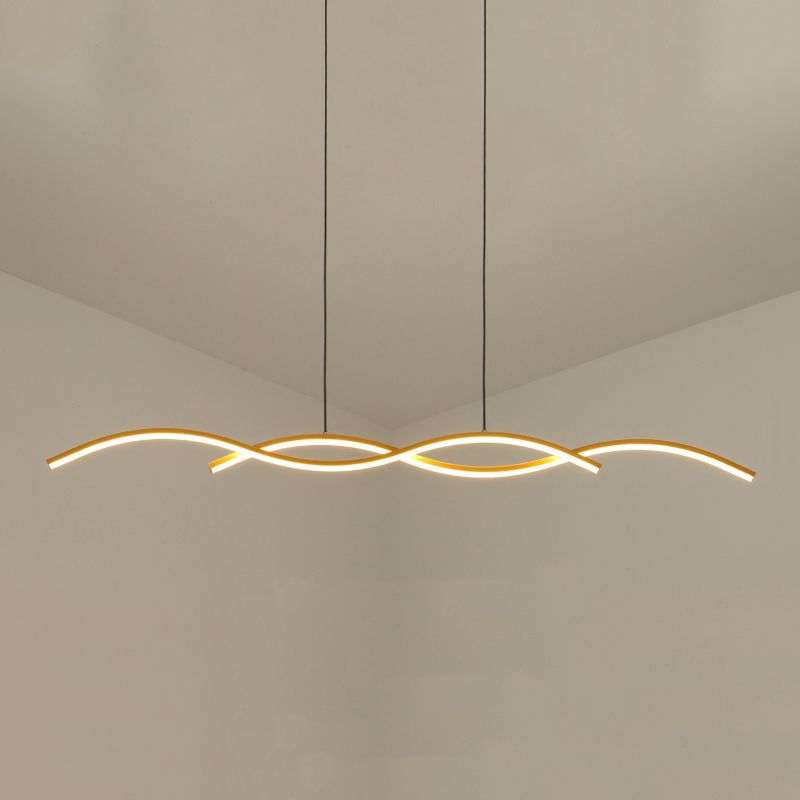 Moderner Stil linearer Inselleuchten Metall 2- Hellinselanhänger Leuchten