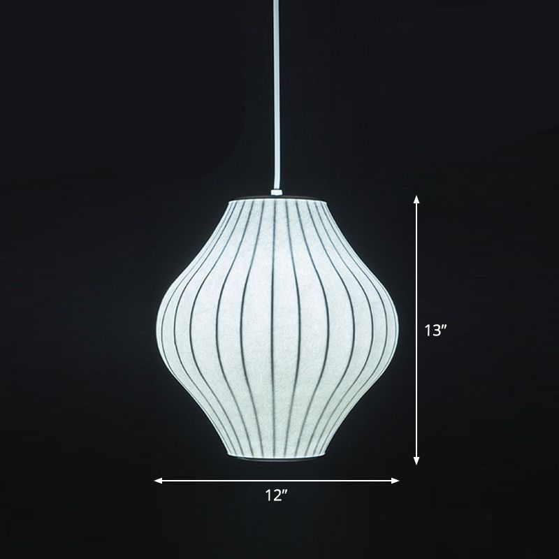 Lantern White Lantern Lampe japonaise Single Artificiel Silk Pendant Lighting
