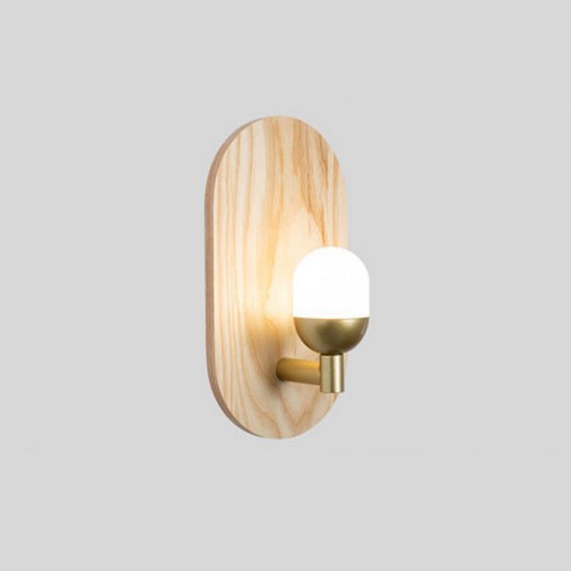 Modernism Metal Wall Light Flush Mount Wood Lighting for Foyer