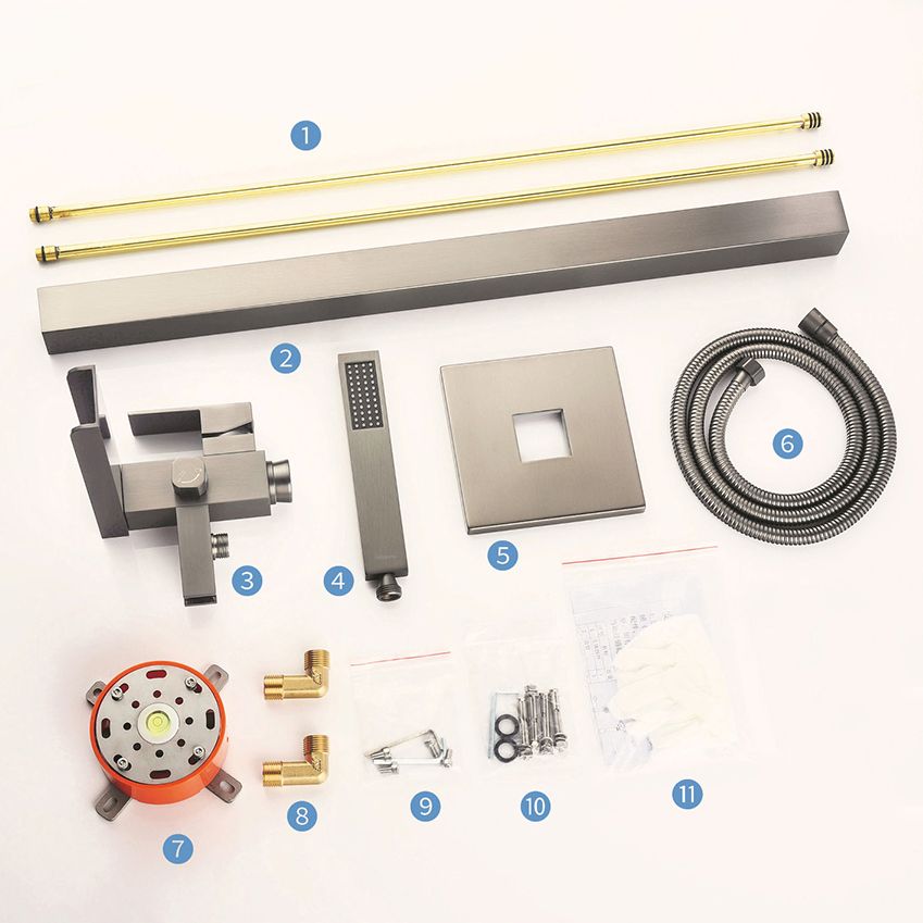 Floor Mounted Metal Freestanding Tub Filler 1 Handle Freestanding Faucet with Hose