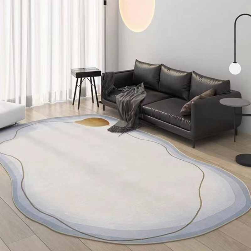 Dark Brown Casual Rug Polyester Circle Rug Stain Resistant Rug for Home Decoration