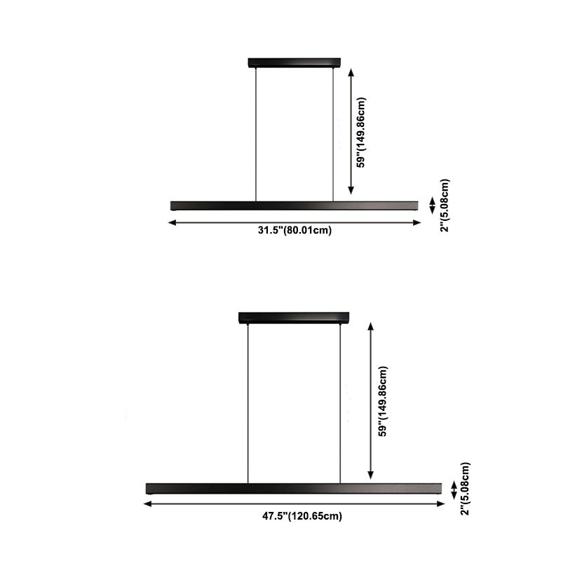 Contemporary Kitchen Pendant Light Metal Linear Island Pendant Light