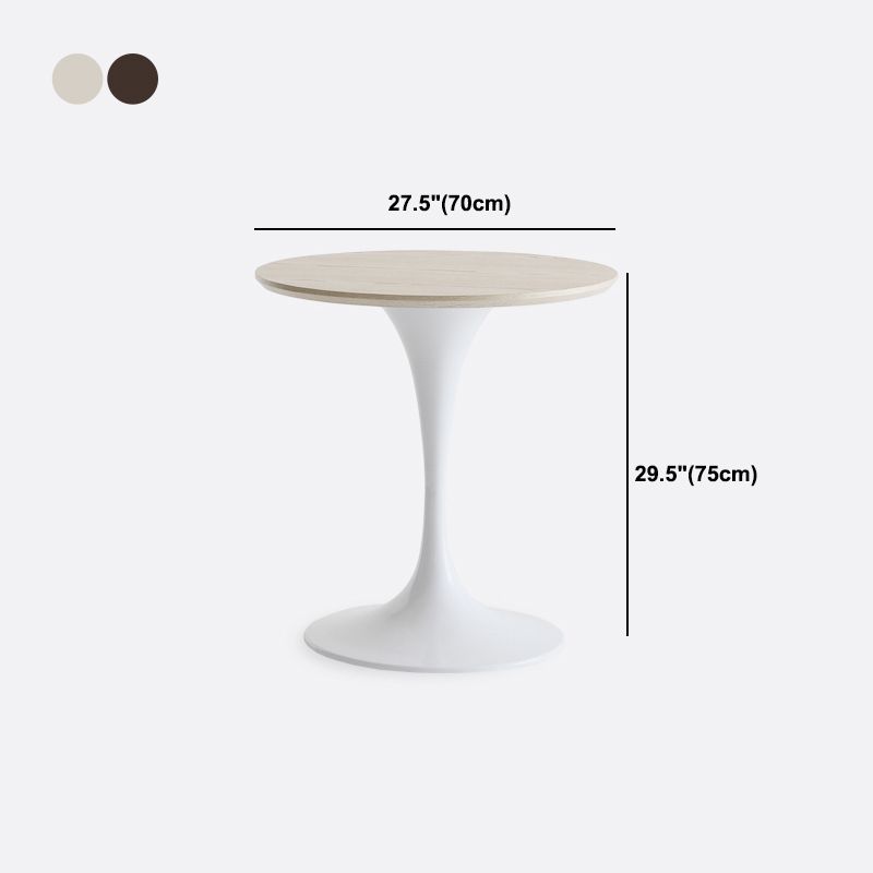 Modern Style Round Table Wooden Dining Table with Pedestal Base for Kitchen