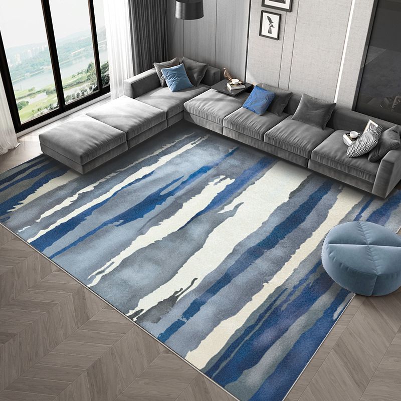 Blackish Green Graphic Rug Polyester Simple Rug Stain Resistant Rug for Living Room