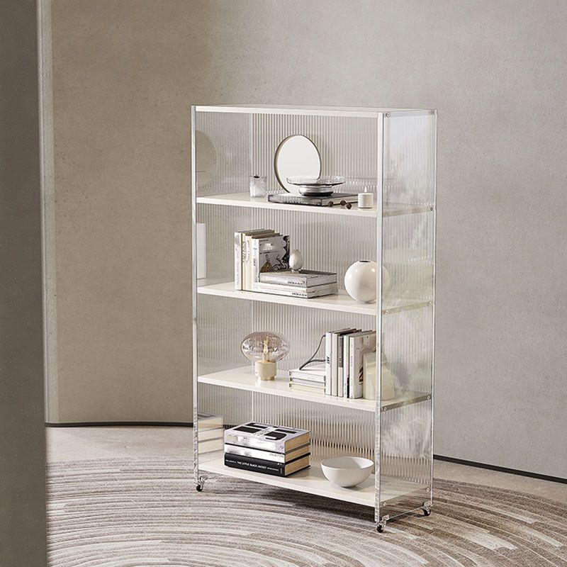 Closed Back Vertical Bookshelf Modern Style Acrylic Bookcase for Office