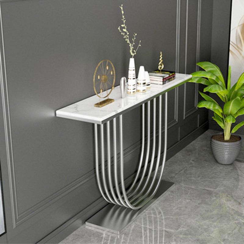 Stain Resistant Scratch Resistant Rectangle Marble Glam Console