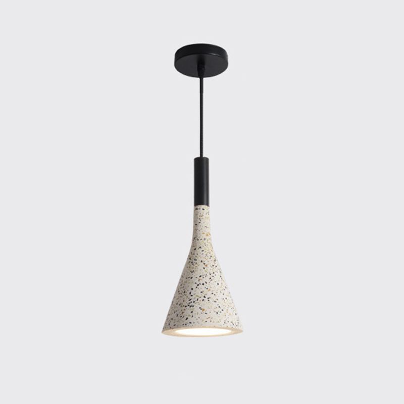 Terrazzo Small Pendant Light Fixture Nordic 1 Head White Suspension Lamp for Living Room