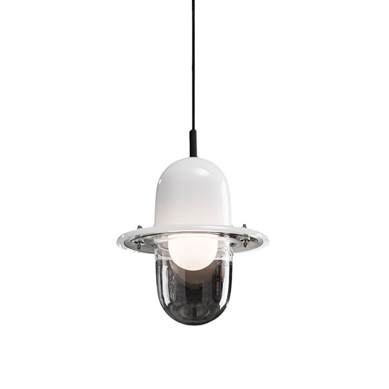 Éclairage de pendentif en verre transparent lampe à suspension à 1 lumière minimaliste pour chambre à coucher