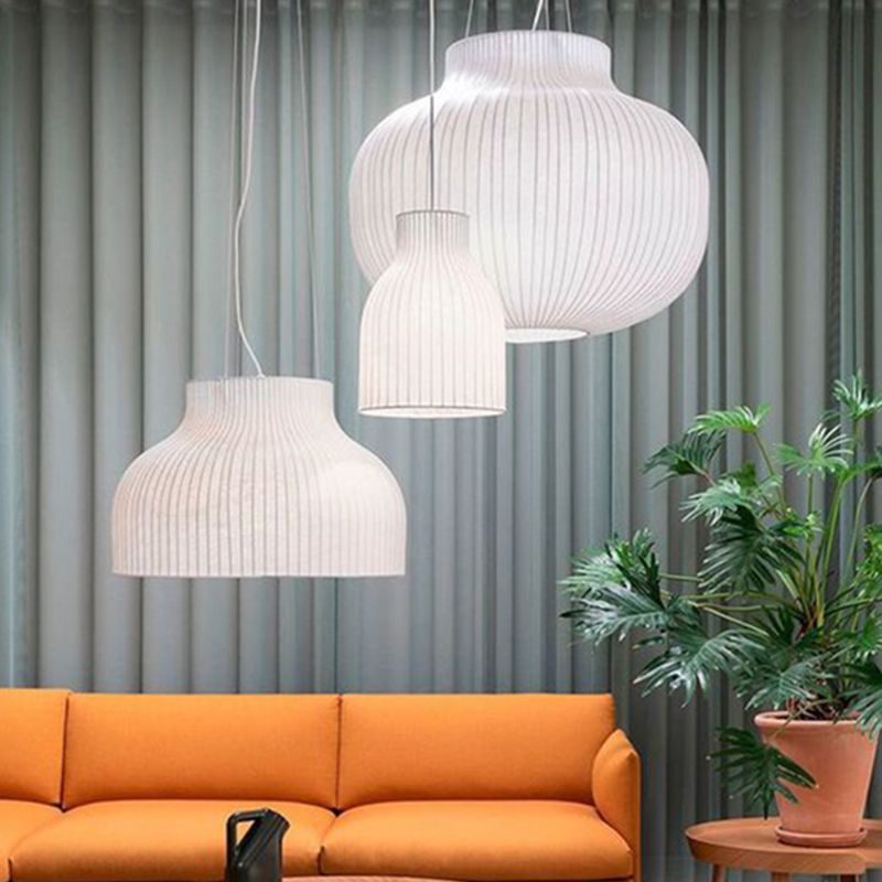 Eenvoud zijden stof lantaarn tint hanglamp moderne stijl 1-licht suspensie verlichting armatuur voor slaapkamer