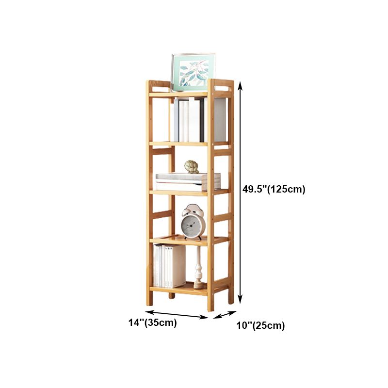 Etagere Bookcase Bamboo Open Back Shelf Bookcase for Study Room