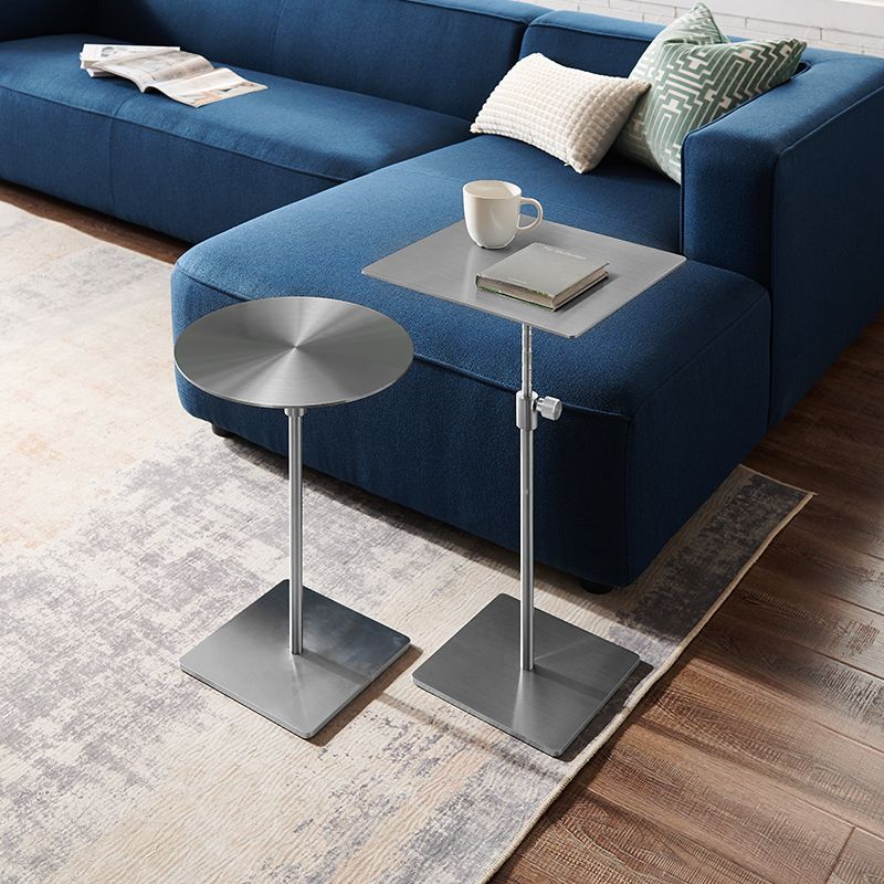 Stainless Steel Pedestal Cocktail Table Round/ Square Top Coffee Table