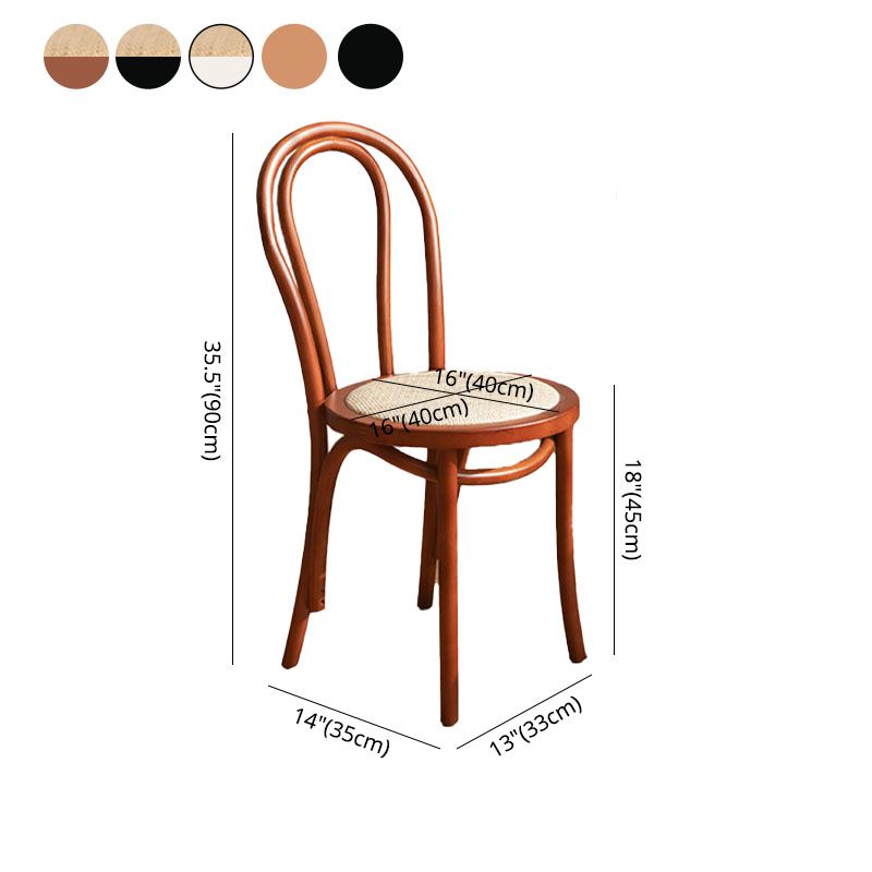 Zeitgenössisches Design Windsor Back Side Chairs Armless Holzbeinseitenstühle