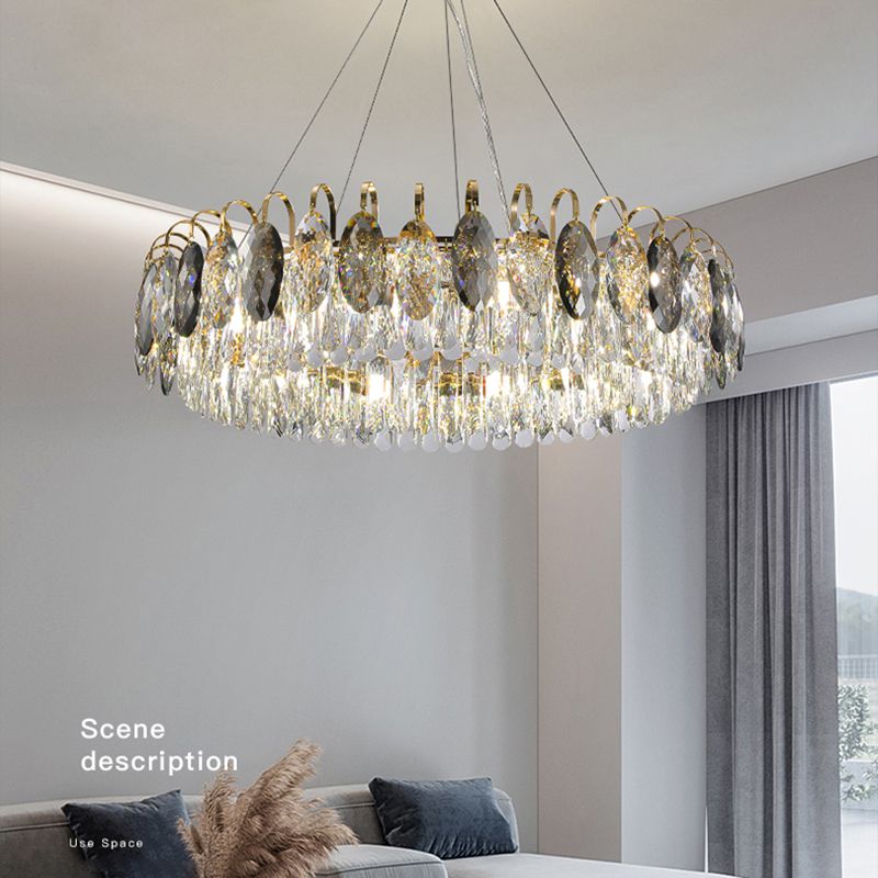 Lámpara de lámpara de cristal de lámpara de estilo moderno para sala de estar de dormitorio