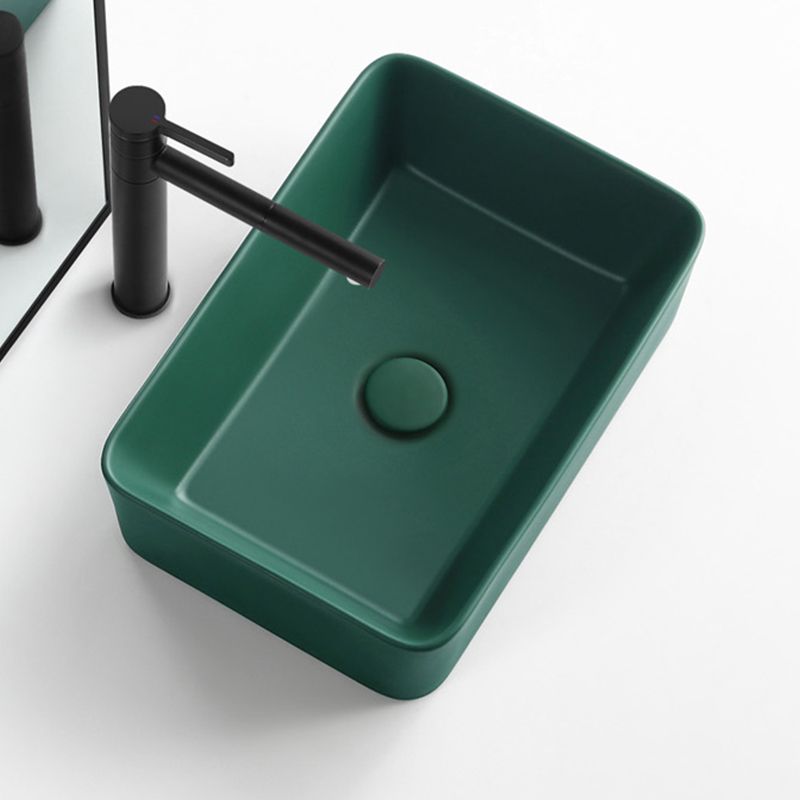 Modern Bathroom Sink Ceramic Oval White Basin Drain Assembly Bathroom Sink