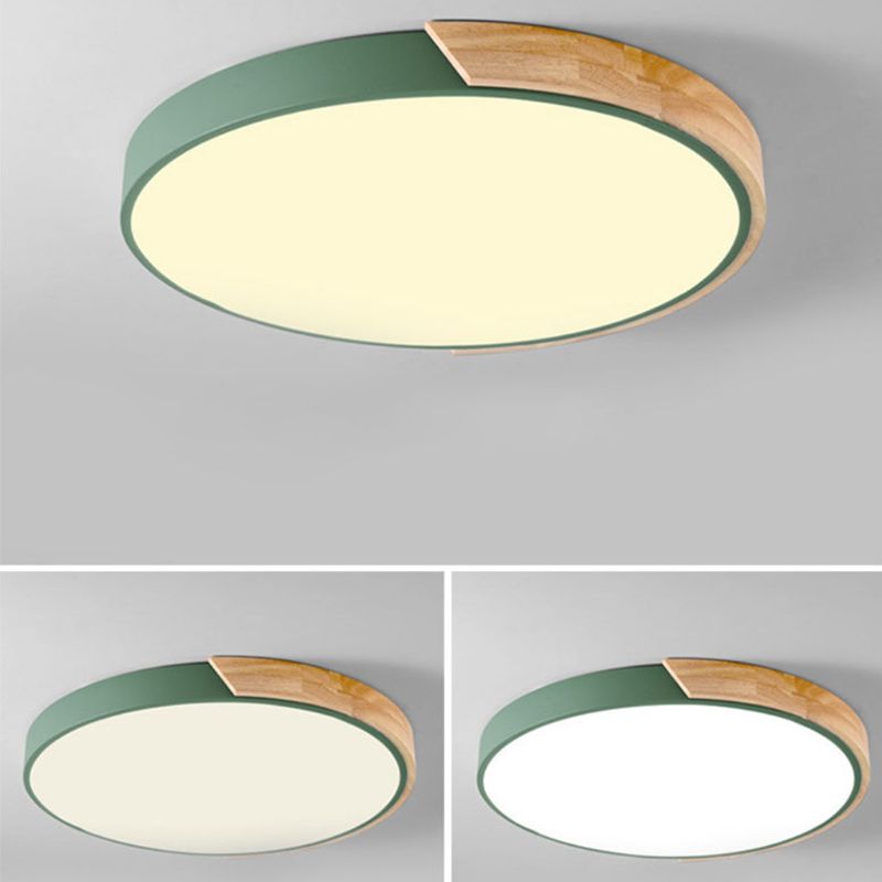 Multicolor Metal Flush Mount Ceiling Light with Acrylic Shade for kids Room