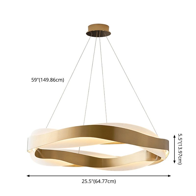 Gold Stainless Steel Hanging Pendant Lights Contemporary Hanging Lamps for Living Room