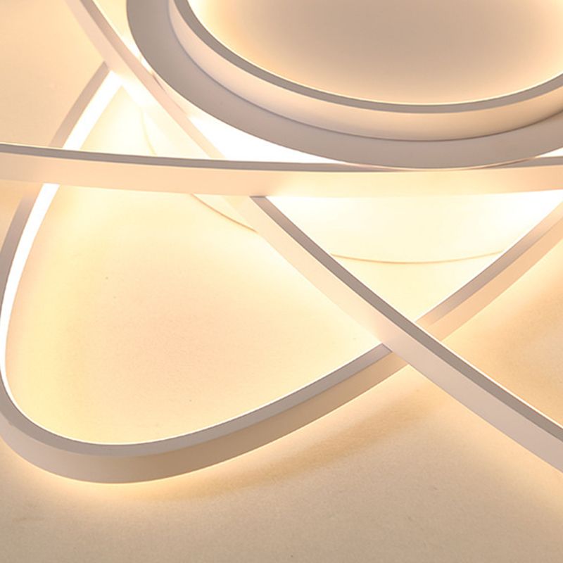 Contemporary Linear Flush Light Metal 4 Light Flush Mount Ceiling Fixture